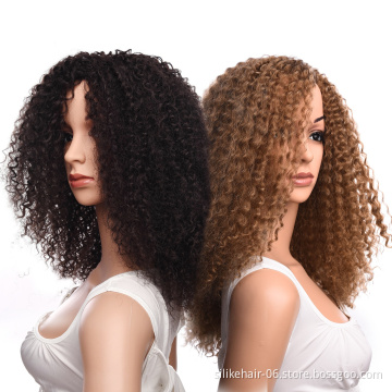 Newest Design Cheap18"180g Hair Wigs Natural Straight Synthetic Kinky Curly  Wigs For Women Natural Hairpieces Heat Resistant